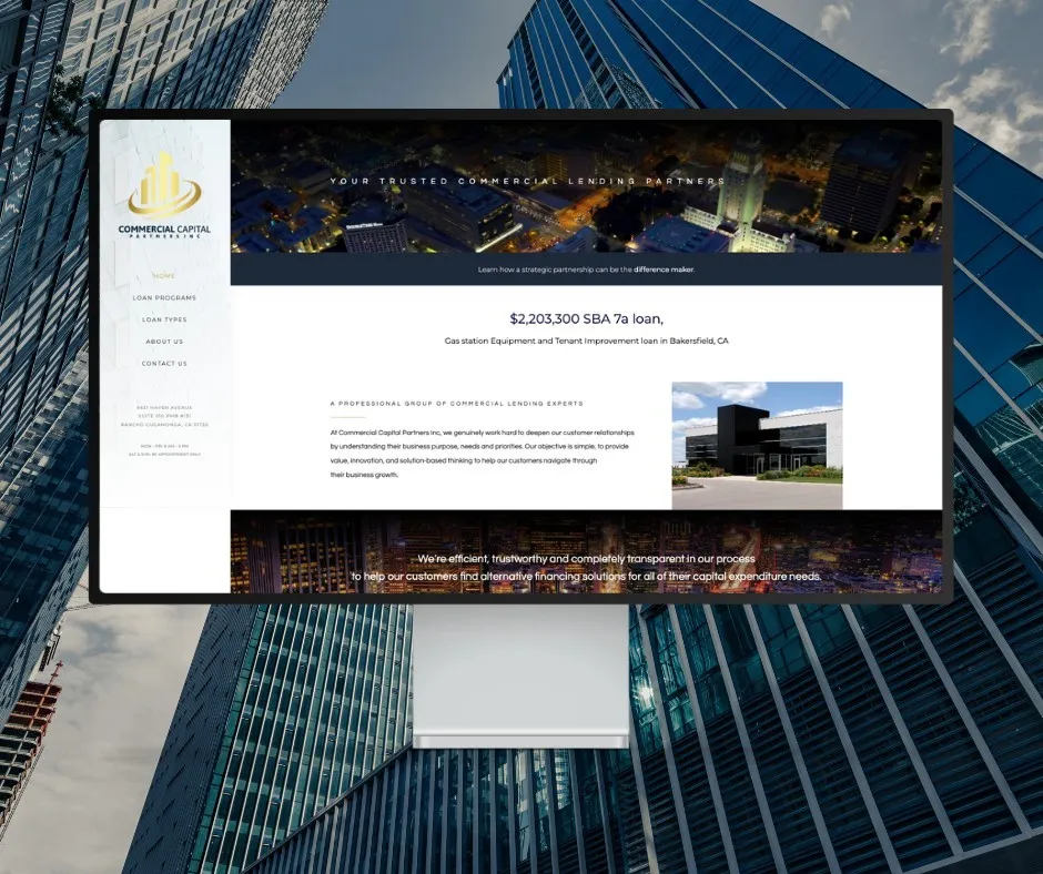 Commercial Capital Partner website shown on a desktop display