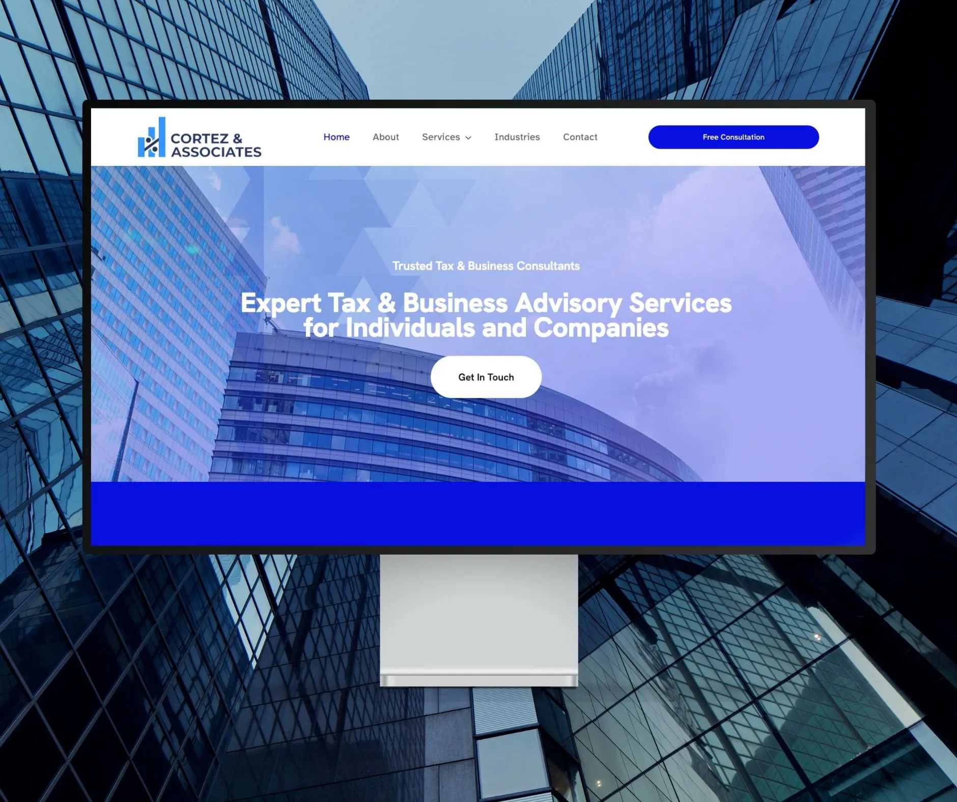 Cortez & Associates website shown on a desktop display