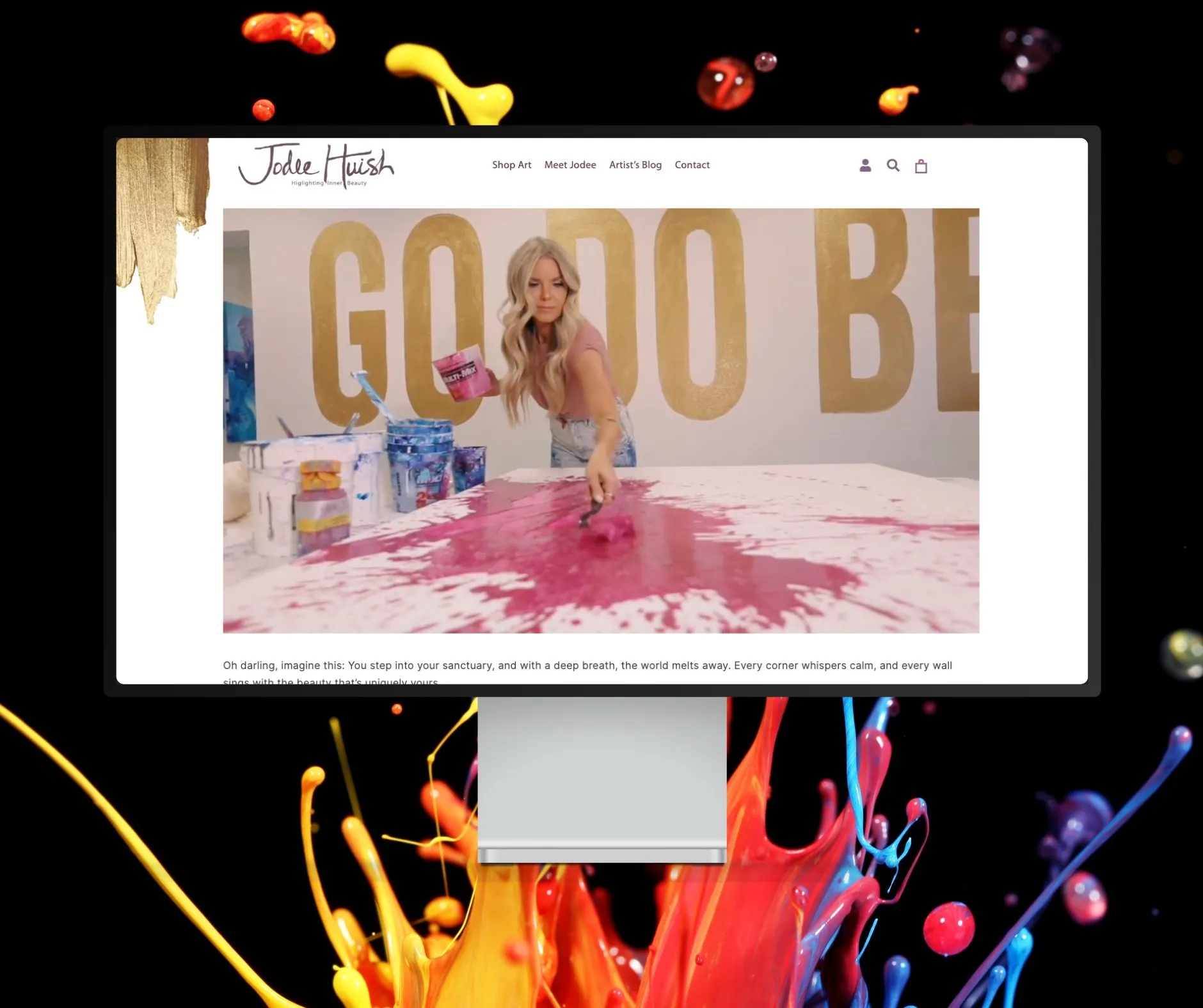 Jodee Huish website shown on a desktop display